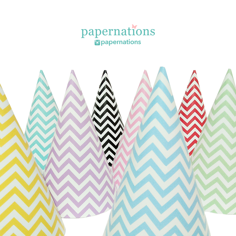 Chevron Pattern Cone Hats